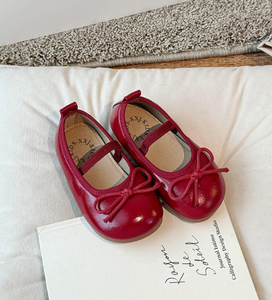 Chaussures en cuir pour enfants, nouvelle collection printemps-été-automne, chaussures souples à nœud pour bébé fille, antidérapantes, mode princesse, chaussures simples - Product Image 2