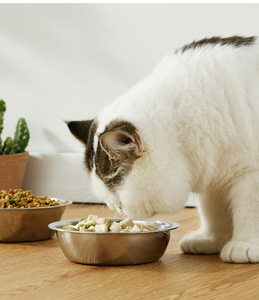 إناء من الفولاذ المقاوم للصدأ للحيوانات الأليفة بطانة الكلب عاء المتفجرة مستلزمات الحيوانات الأليفة وعاء قطة - Product Image 2