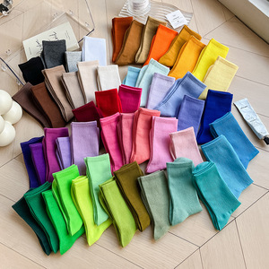 Chaussettes en tricot de haute qualité pour femmes, nouvelle mode, vente en gros, avec logo sur le revers, style décontracté, respirantes, pour l'automne - Product Image 3