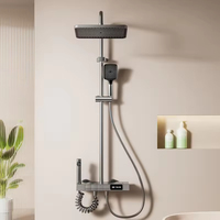 Écran LED Piano Key Pluie Bain Douche Robinet Nouveau Système de Salle de Bain Numérique Multifonction avec Finition Chromée