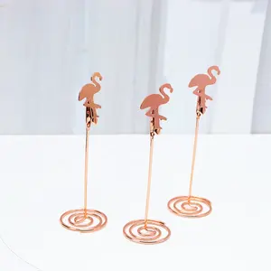 Nouveau Design de Clips pour mémo en forme de fil de flamant rose, Clips Photo, ornement, porte-cartes