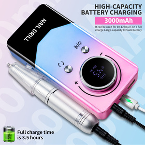 เครื่องเจียรเล็บไร้สาย 45000RPM จอแสดงผล LCD เครื่องมือขัดแต่งเล็บมืออาชีพ เครื่องตะไบไฟฟ้าสำหรับร้านเสริมสวย - Product Image 3
