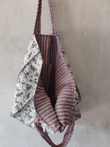 Sac fourre-tout en coton imprimé à la main, écologique, pour la plage, les courses, réutilisable, sac de voyage, sac à bandoulière, tissu durable - Product Image 5