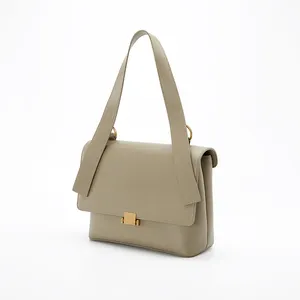 Hot Sell European Style Pu Lock Single Shoulder Bag Women Handbag With Adjustable Shoulder Strap