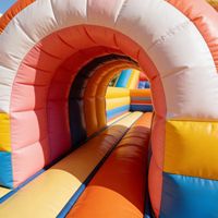Château gonflable commercial en PVC jaune pour enfants - Grande vente