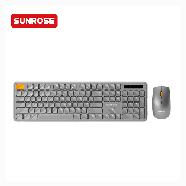 New Arrival Arabic Spanish Gaming Ergonomic 2.4Ghz Wireless Waterproof Ultra Thin Keyboard Mouse Combo Set Black