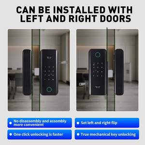 QLEUNG G11S Glass Door <b>Lock</b> With Fingerprint And Password <b>Smart</b> <b>Lock</b> For Sliding Door - Product Image 2