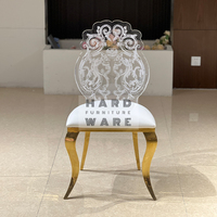 Chaises de mariage de luxe en acier inoxydable avec éclairage LED, design moderne pour banquets et événements