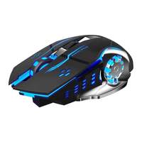 Ratón inalámbrico silencioso recargable BT USB mecánico de doble modo con retroiluminación para juegos, para PC, portátil, ordenador, gamer.