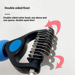 ペットブラシグルーミングツール両面オープンノット猫用ヘアクリーニングブラシ猫犬用ペット脱毛コーム - Product Image 6