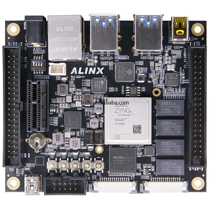 AXU2CGA: Xilinx Zynq USruisraScale+ MPSoC XCZU2CG FPGA Development Board Vitis-AI DPU 1GB DDR4 Custom PCB electronics assembly