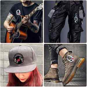 Wholesale Eco-Friendly Music Style Repair Iron Heat Press Embroidered Applique <b>Patch</b> Press-On Musical Instrument <b>Patches</b> - Product Image 6