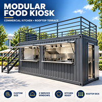 20FT Koffiehuis op maat, modern, milieuvriendelijk, container, turnkey, geprefabriceerd, modulair café voor ketenwinkels, keuken/villa/ingang
