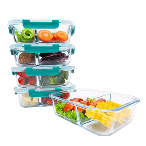 Lò Vi Sóng 2 Ngăn Glass Hộp Ăn Trưa Cho Sinh Viên <span class=keywords><strong>Container</strong></span> Thực Phẩm Bán Buôn - Product Image 1