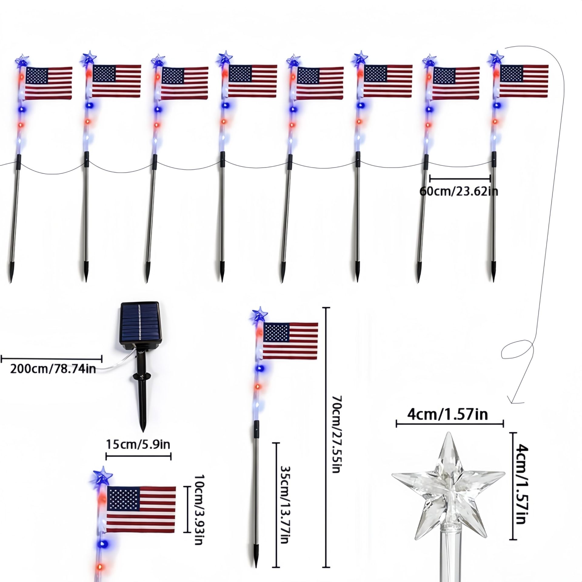 1 traînée 8 drapeau lumineux