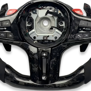 Volant de voiture en fibre de carbone forgée chauffant LCI Upgrade pour BMW G20 G38 Série 3 M3 M4 G80 G82 G83 G2x M340i M440i M Sport - Product Image 4