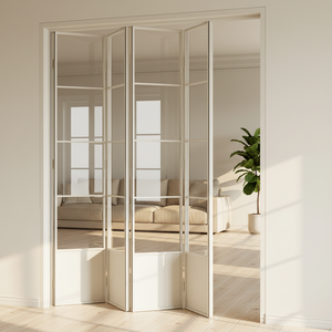 Porte pliante <span class=keywords><strong>accordéon</strong></span> moderne en verre trempé pour patio avec <span class=keywords><strong>grille</strong></span> - Product Image 3