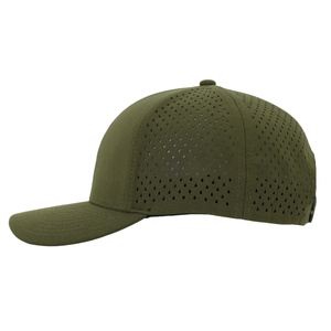 Custom Logo 6 Panel Laser Cut Perforated Baseball Cap Olive Green Quick Dry Breathable <b>Waterproof</b> Sports Golf <b>Hat</b> for Men Women - Product Image 2
