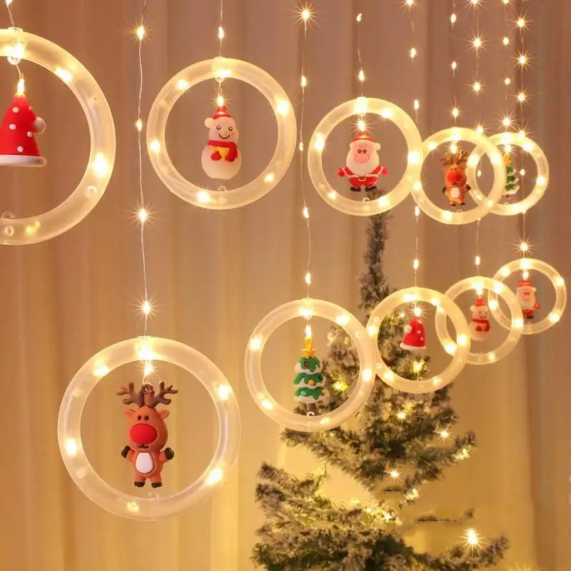 2023 Holiday Light Christmas Decoration Lamp Room Garland New Year Decor String Lights Santa Decoration Accessories