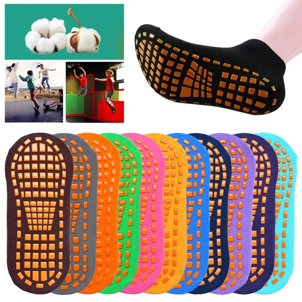 1 Paar Zweet-Absorberende Anti Skid Speeltuin Sport Ademend Katoen Floor Sokken Yoga Trampoline Pilates Sokken