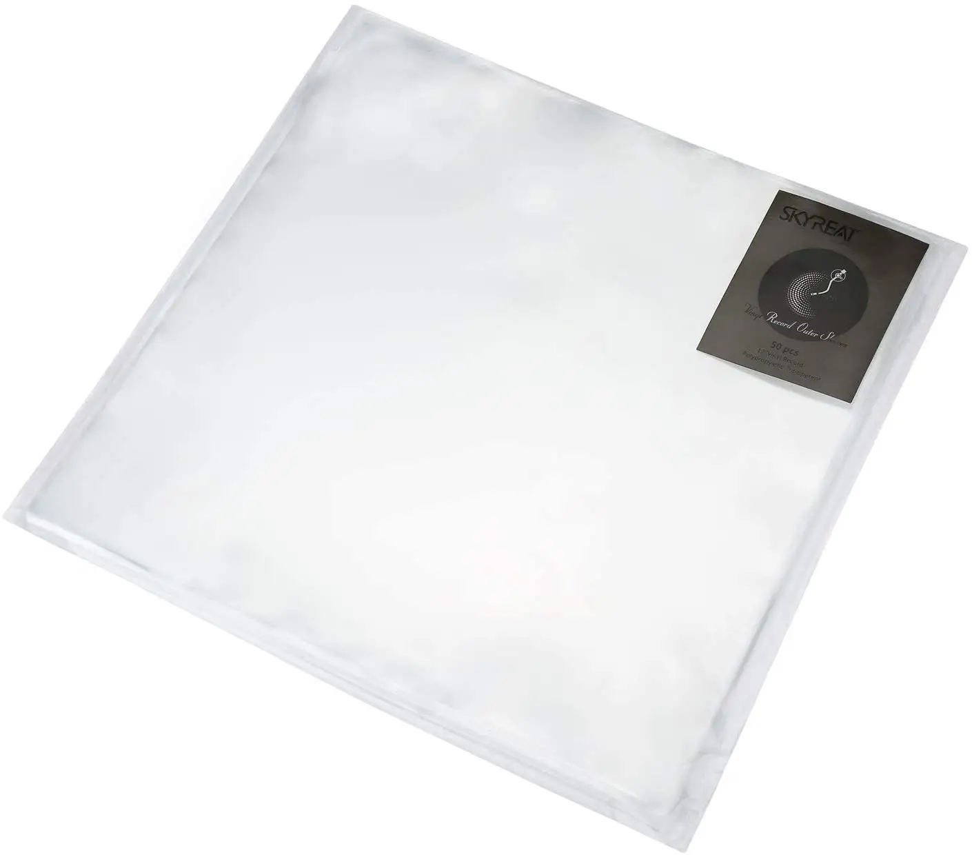 غطاء تخزين ألبومات من الفينيل OPP شفافة قابلة لإعادة الملء ، غطاء تخزين ذو أكمام خارجية مسجلة مع رفرف للسجلات