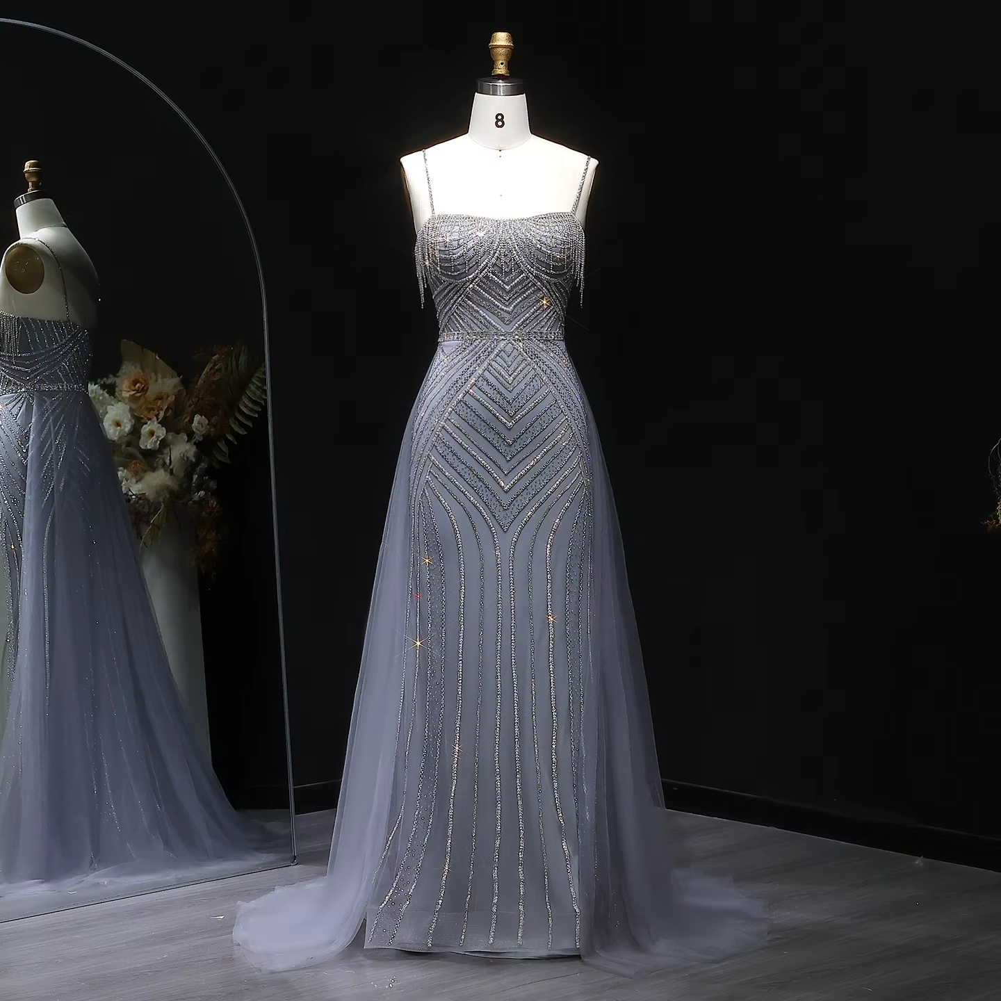 Sexy Gray Chiffon Long Evening Dress - Elegant & Flirty
