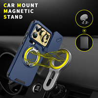 Étui de téléphone avec support magnétique en métal pour iPhone 18 Pro Max/18 Pro 17 Air 16/15/14/13/12/11, coque de protection coulissante pour appareil photo