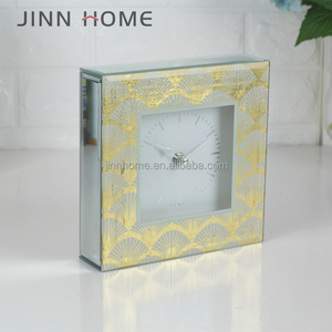 2018 Djinns de bureau À La Maison imprimé en soie de verre feuille d'or horloge - Product Image 3