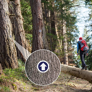 Indicatori Riflettenti in Alluminio con Chiodi, Frecce Arancioni Luminose per Sentieri, Marcatori per Alberi Facili da Installare per Navigazione Outdoor - Product Image 6