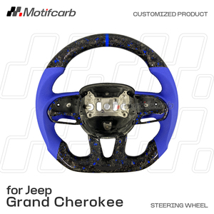 Volante Deportivo Personalizado de Fibra de Carbono Forjado Azul para Jeep Grand Cherokee Trackhawk para Dodge Charger Hellcat SRT R/T 2013-2023 - Product Image 2