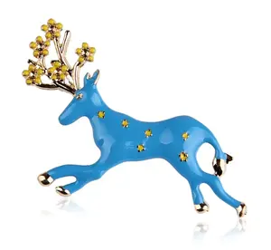 2023流行鹿形徽章闪烁圣诞礼物胸针