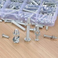 Kit d'assortiment de vis et d'écrous à tête cylindrique galvanisés en fer, 1080 pièces, M3/M4/M5/M6, Grade 4.8/6.8, pour bricolage et différentes tailles