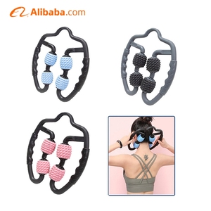 Rolo de massagem fitness para braço, perna, pescoço, músculo, ioga, pilates, relaxamento, 4 rodas em formato de u - Product Image 2