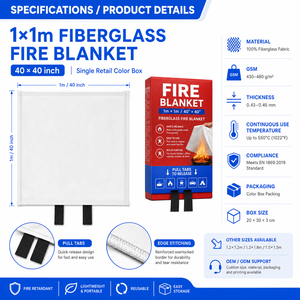 <span class=keywords><strong>Couverture</strong></span> <span class=keywords><strong>anti</strong></span>-<span class=keywords><strong>feu</strong></span> d'urgence en fibre de verre 40*40 pouces, emballage en boîte colorée, pour la maison, la cuisine, le bureau, le garage et l'extérieur - Product Image 4