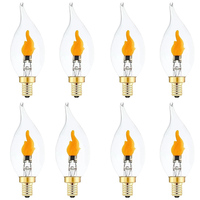 Bombillas LED con Efecto de Llama AC110V 220V E12 E14 E26 E27, Bombillas con Efecto de Llama Parpadeante, Efecto de Fuego Más Realista, Lámparas de Vela Candelabro