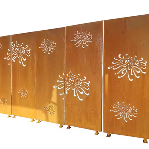 Paneles de Cerca Decorativos de Acero Corten, Estilo Art Deco Moderno, Personalizados, Cortados con Láser, para Jardín Interior, Privacidad Exterior, Separador de Ambientes - Product Image 2