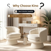Fauteuil pivotant confortable et personnalisable en tissu peau de mouton, dossier haut, style nordique, pour salon, chambre, bureau, détente