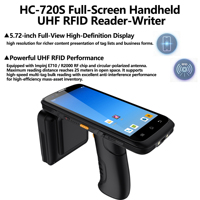 Lecteur-graveur RFID UHF portable Android robuste HC-720S avec écran complet de 5,72 pouces, scanner de codes-barres 1D 2D pour l'inventaire des actifs d'entrepôt