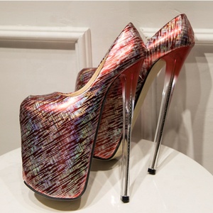 Chaussures de scène personnalisées pour femmes, plateforme extrême de 14 cm, taille 47, escarpins de danseuse de pole dance à bout ouvert, talon de 22 cm, chaussures de modèle - Product Image 6