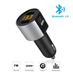हाथ नि: शुल्क ब्लू टूथ कार किट यू-डिस्क MP3 न्यूनाधिक सिगरेट लाइटर 5V/3.4A दोहरी यूएसबी ब्लू टूथ कार एफएम ट्रांसमीटर कार