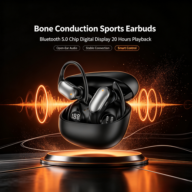 AI Translation Bone Conduction Neckband Wireless Headset Open Ear ENC IPX4 Waterproof for Sports Gaming