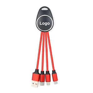 3-<span class=keywords><strong>en</strong></span>-1 Câble de chargeur USB avec logo lumineux LED personnalisé Chargement rapide Porte-clés multifonction Cuivre pur pour imprimante Vente <span class=keywords><strong>en</strong></span> gros - Product Image 1