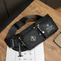 Sac banane tendance unisexe personnalisé imperméable pour le sport, sac de poitrine décontracté pour le travail, petite fermeture à cordon
