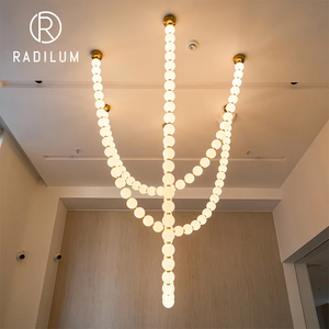 Creative Glass Ball Necklace Chandelier Modern Gold Pendant Light Dining Room Bar <strong>Kitchen</strong> Island Project <strong>Lamp</strong> Factory Wholesale - Product Image 1
