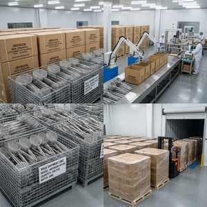 Cuillère écumoire <span class=keywords><strong>professionnelle</strong></span> en acier inoxydable 304 robuste à mailles fines avec long manche pour usage commercial - Product Image 4