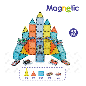 ELI TOYS Juego de 59 Piezas de Bloques de Construcción Magnéticos de Alta Calidad, Juguetes Educativos para Niños, Bloques Magnéticos 3D - Product Image 2