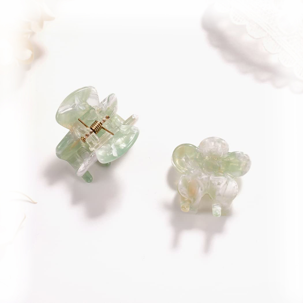 Мини заколки для волос, зеленые заколки для волос, цветок, зажимы для волос из уксусной кислоты, заколки-пряжки, милые модные аксессуары для девочек и женщин