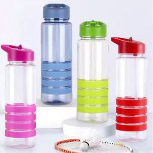 Botella de Agua de Plástico Transparente de Gran Capacidad, Portátil, Libre de BPA, con Pajita y Logotipo Personalizado - Product Image 3