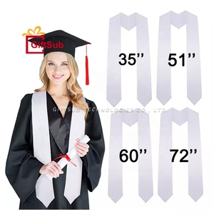Estola de Graduación Sublimable de Poliéster Satinado Blanco de 72 Pulgadas, Regalo para Graduados de la Universidad RTS - Product Image 2