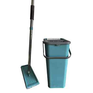 Juego de fregonas Turbo, almohadillas de fregona de microfibra reutilizables fáciles de limpiar con cubo de poste de acero, fregona plana, caja de Color para <span class=keywords><strong>Vileda</strong></span> - Product Image 4